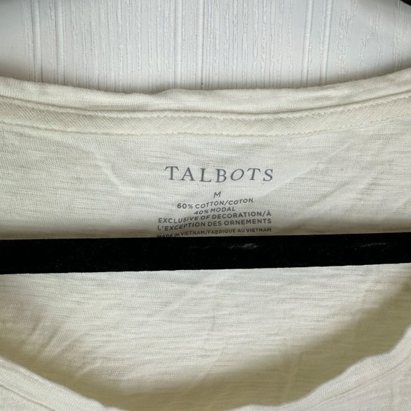Talbots Cream Flamingo short sleeve t-shirt‎ size Medium - Picture 4 of 4